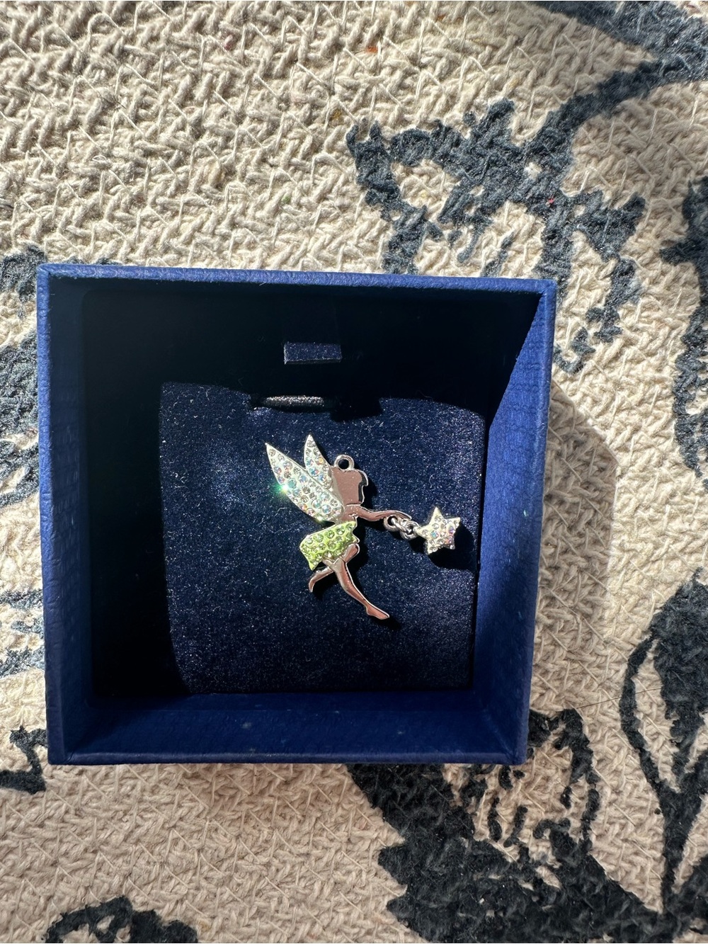 Disney Swarovski Tinker Bell Fairy Charm Pendant Retired w/ Box Read Description - Picture 5 of 5